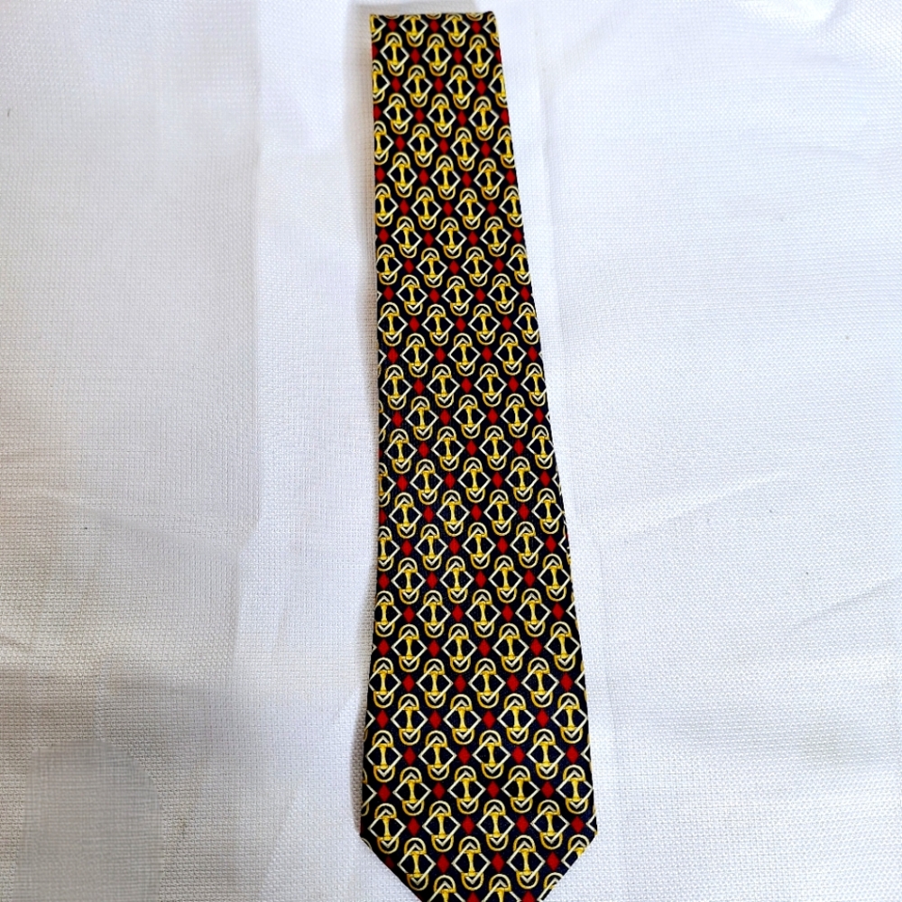 Rene' Chagal brand" The Tie One On in Silk" Handmade office core 100% silk tie.